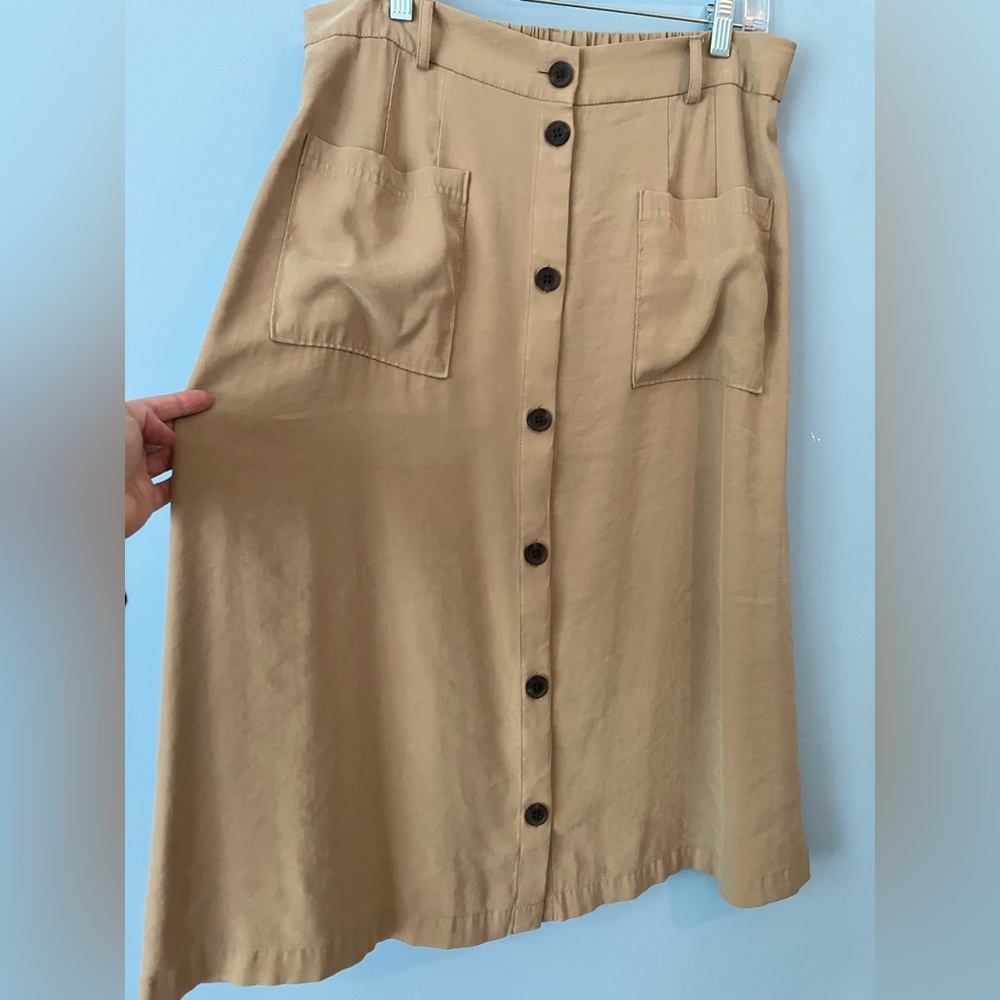 Old Navy Tan A-Line Button Skirt